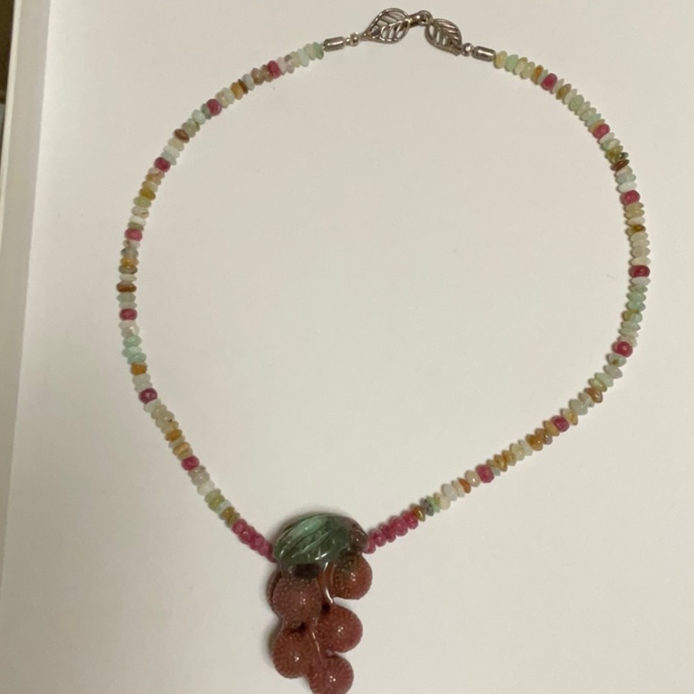 Multicolor Beaded Necklace 17 inch